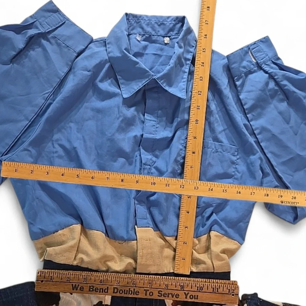 VTG Kids Cowboy Costume 8-10Y Western Woody‎ Denim Jumpsuit Chaps Cow Toy Story